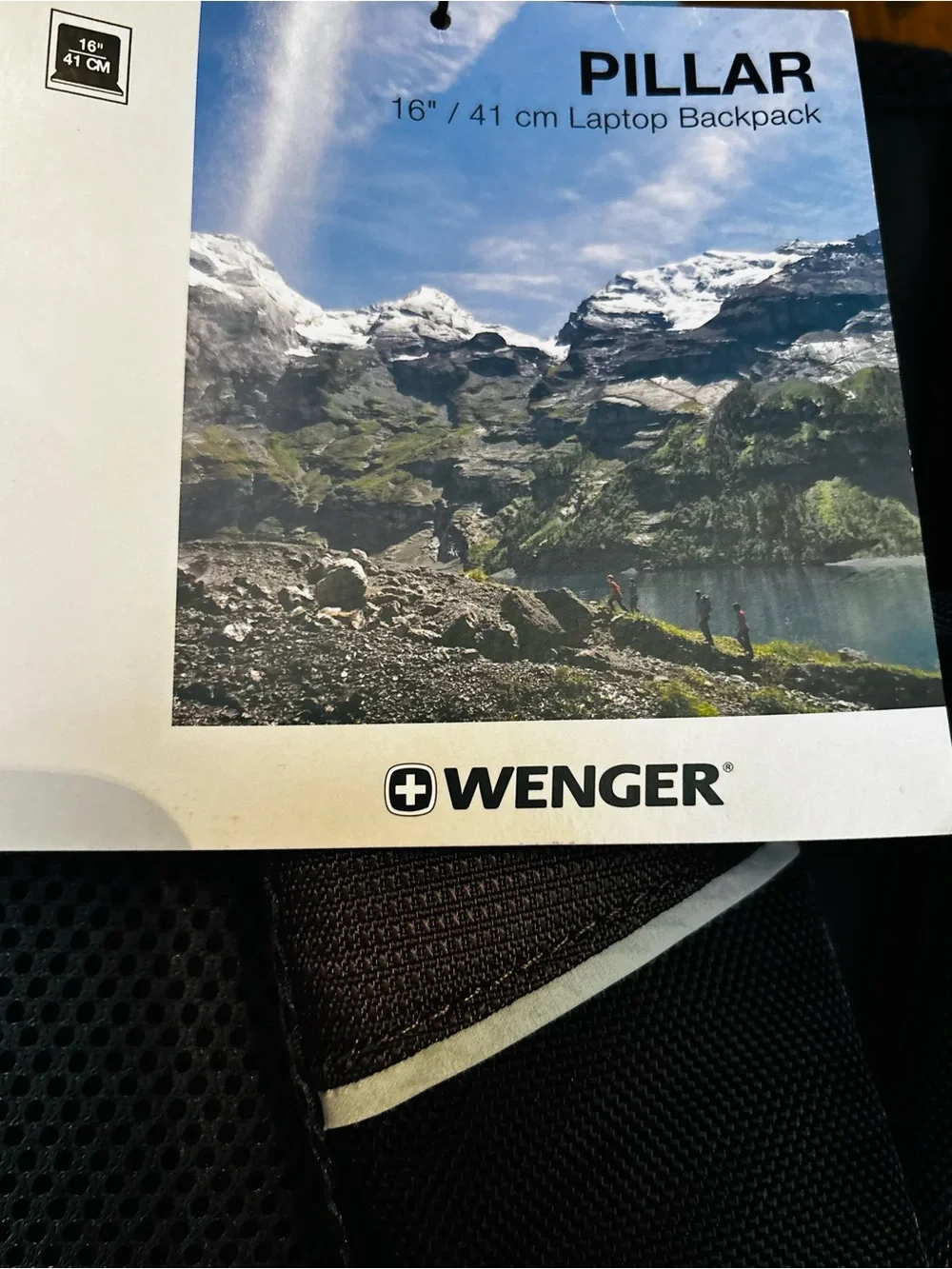 Wenger Pillar Black Laptop Backpack with Trolley Strap and Case base -NWT